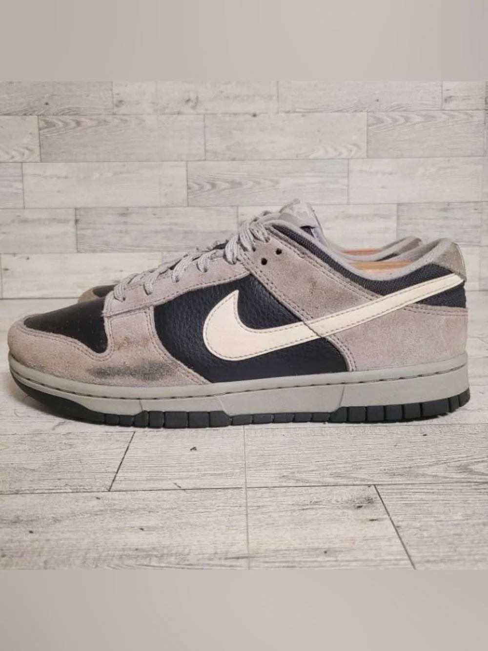 Men’s Nike Dunk Low Light Smoke Gray Anthracite Suede Sneakers Shoes Size 7.5